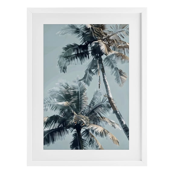 Stupell Industries Contemporary Upward Palms Perspective White Framed Print Under Glass, 17 x 23, by LSR Design Studio