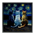 thumbnail image 1 of Stupell Industries Contemporary Van Gogh Style Cats Black Floating Frame Canvas Art, 18 x 18, by Svetlana Aleynikova, 1 of 8