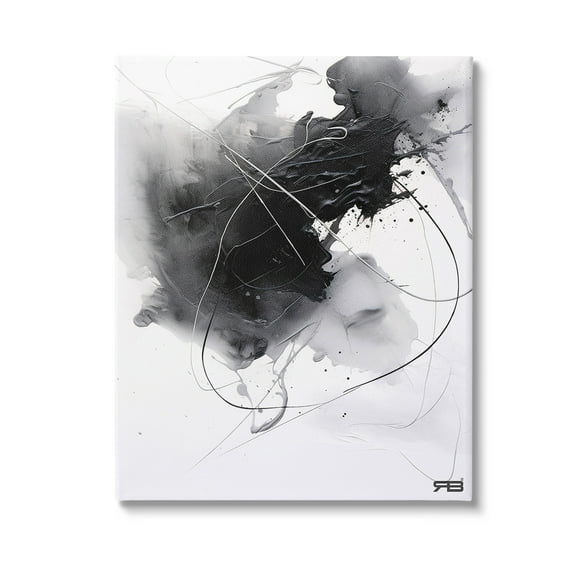 Stupell Industries Contemporary Watercolor Smear Abstract Painting Gallery Wrapped Canvas Art Print Wall Art, 16 x 20