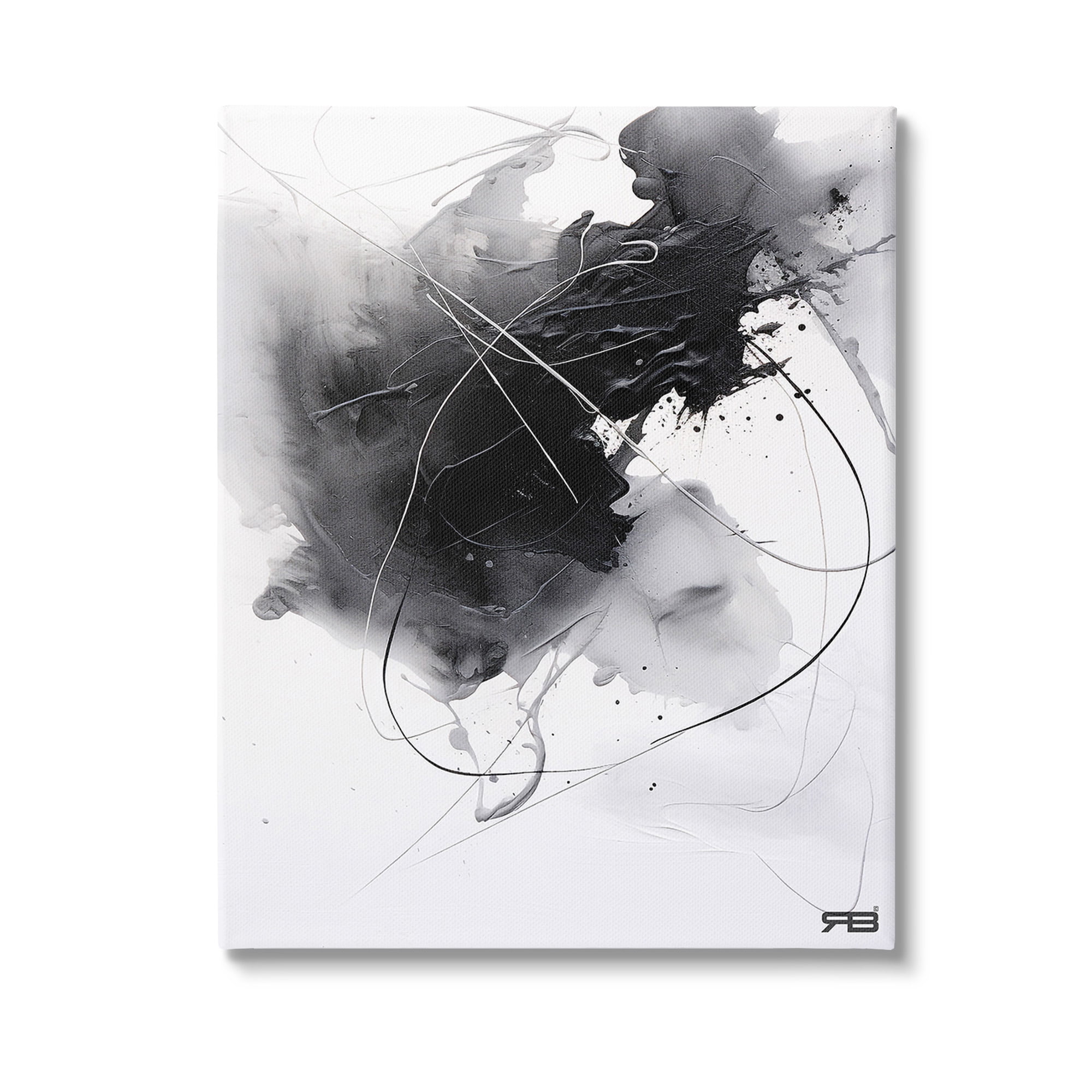 Stupell Industries Contemporary Watercolor Smear Abstract Painting Gallery Wrapped Canvas Art Print Wall Art, 24 x 30