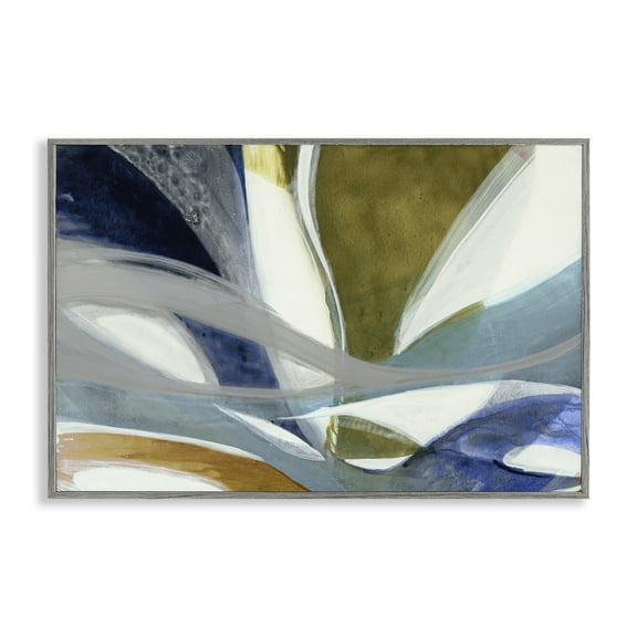 Stupell Industries Contemporary Waved Tendrils Gray Framed Giclee Art design by Liz Jardine, 16 x 24
