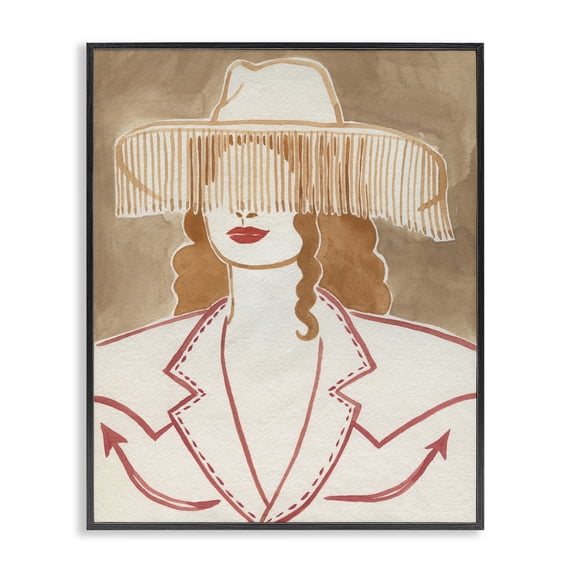Stupell Industries Contemporary Western Cowgirl Fashion Black Framed Giclee Art, 11 x 14, by Grace Popp