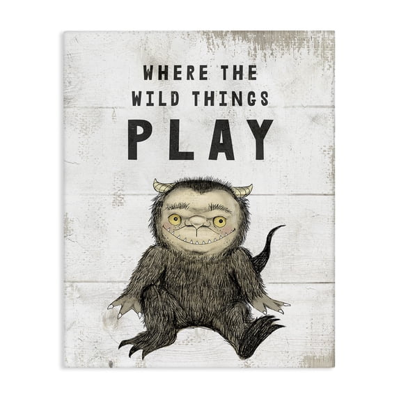 Stupell Industries Contemporary Where Wild Things Play Rustic Mythical Forest Monster Canvas Art, 30 x 40, by Lil' Rue