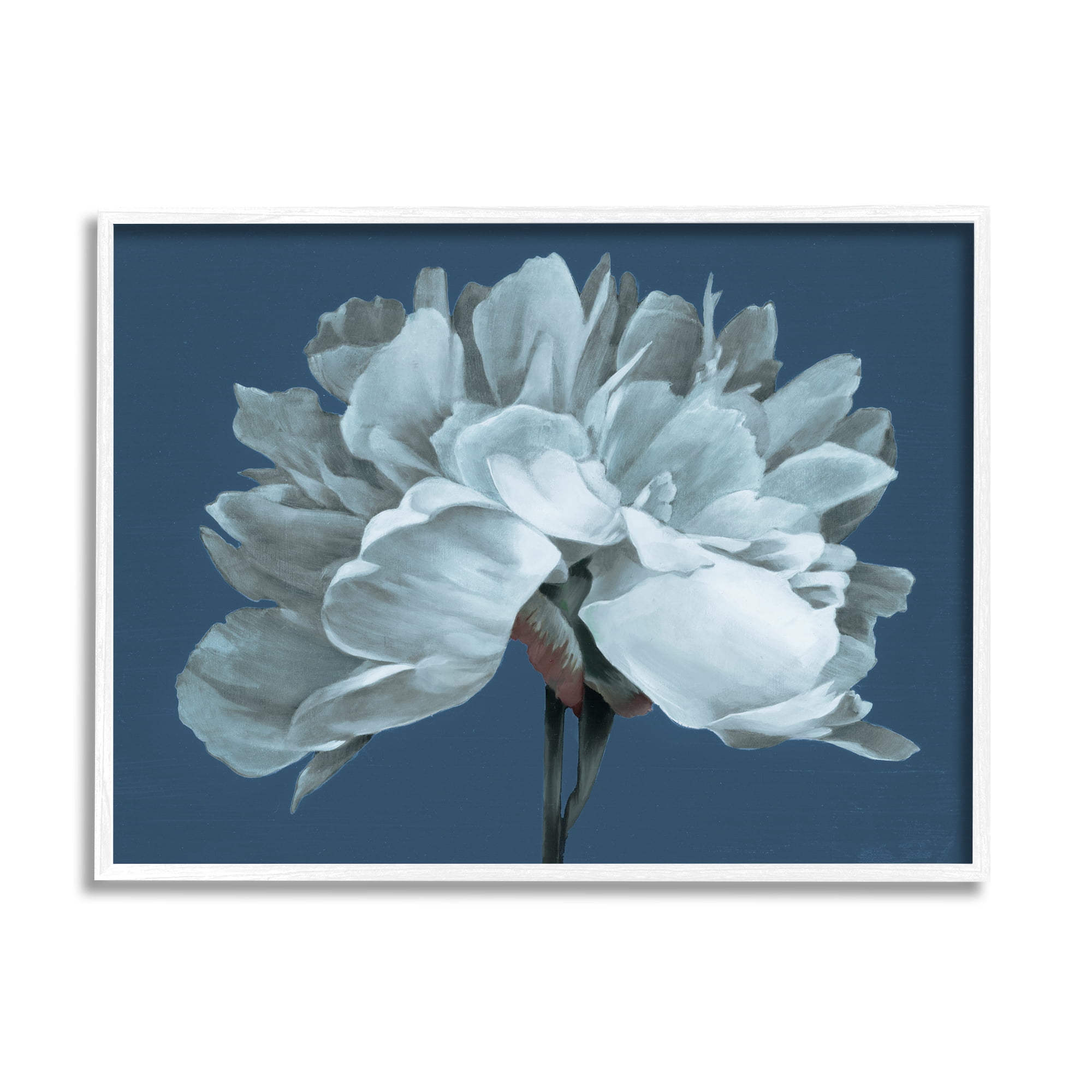 Stupell Industries Contemporary White Bloom Single Flower Sprig Graphic Art White Framed Art Print Wall Art, Design by Liz Jardine