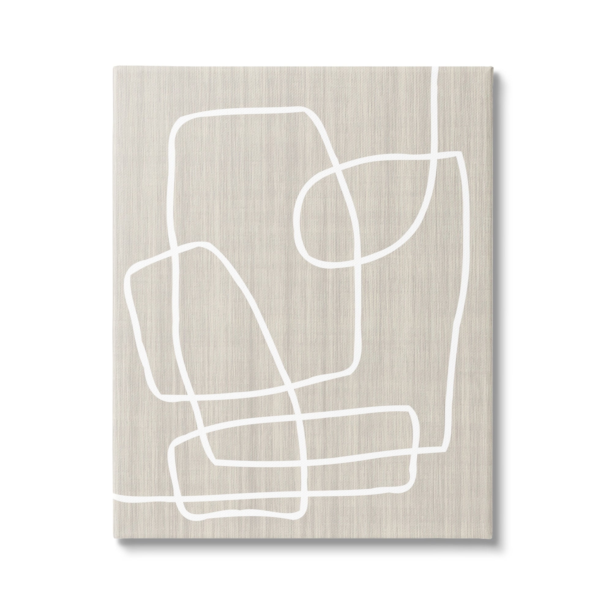 Stupell Industries Contemporary White Line Shapes Minimal Grain Design Canvas Wall Art, 24 x 30, Design by Alpenglow Workshop