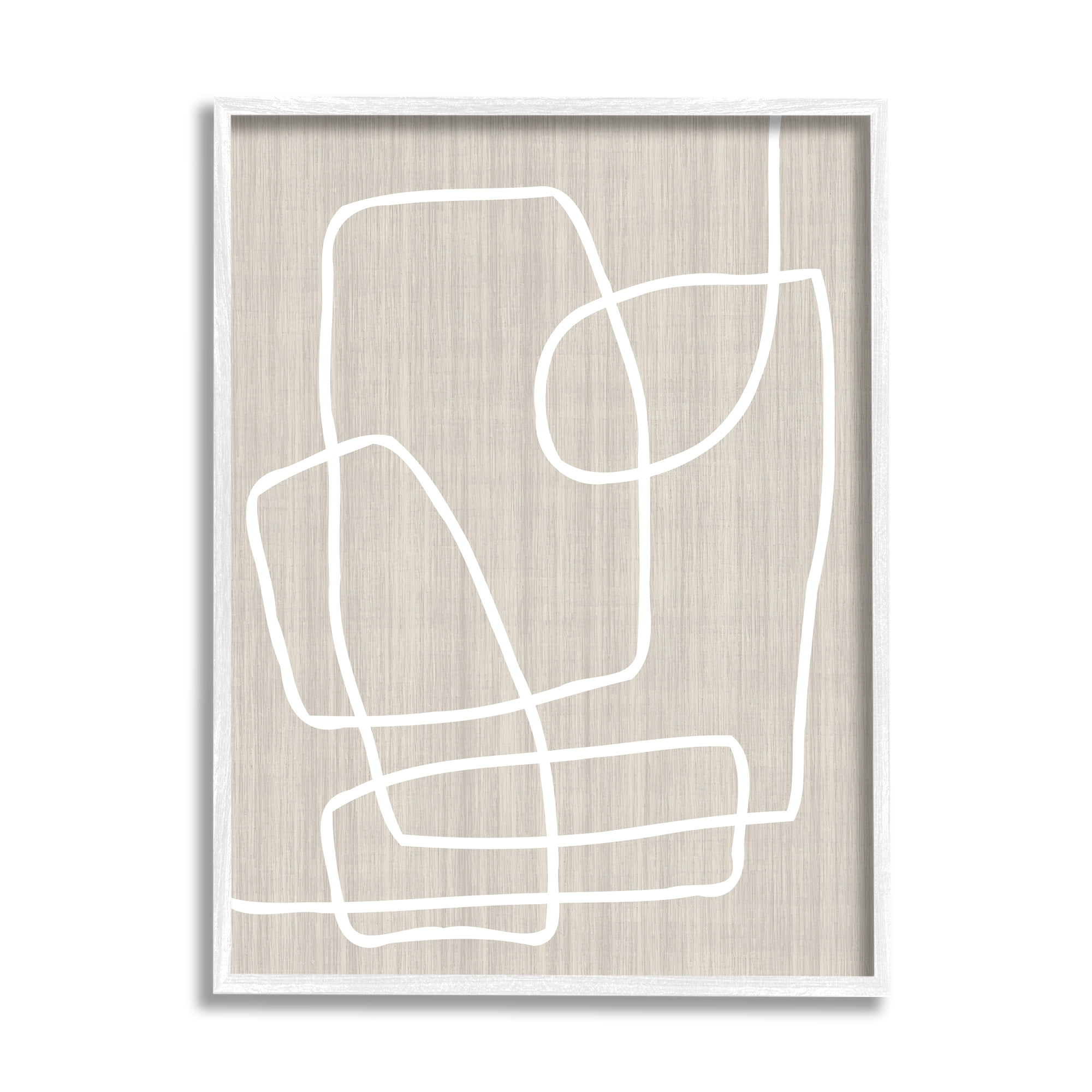 White Framed Abstract Canvas Wall Art, 11 x 14