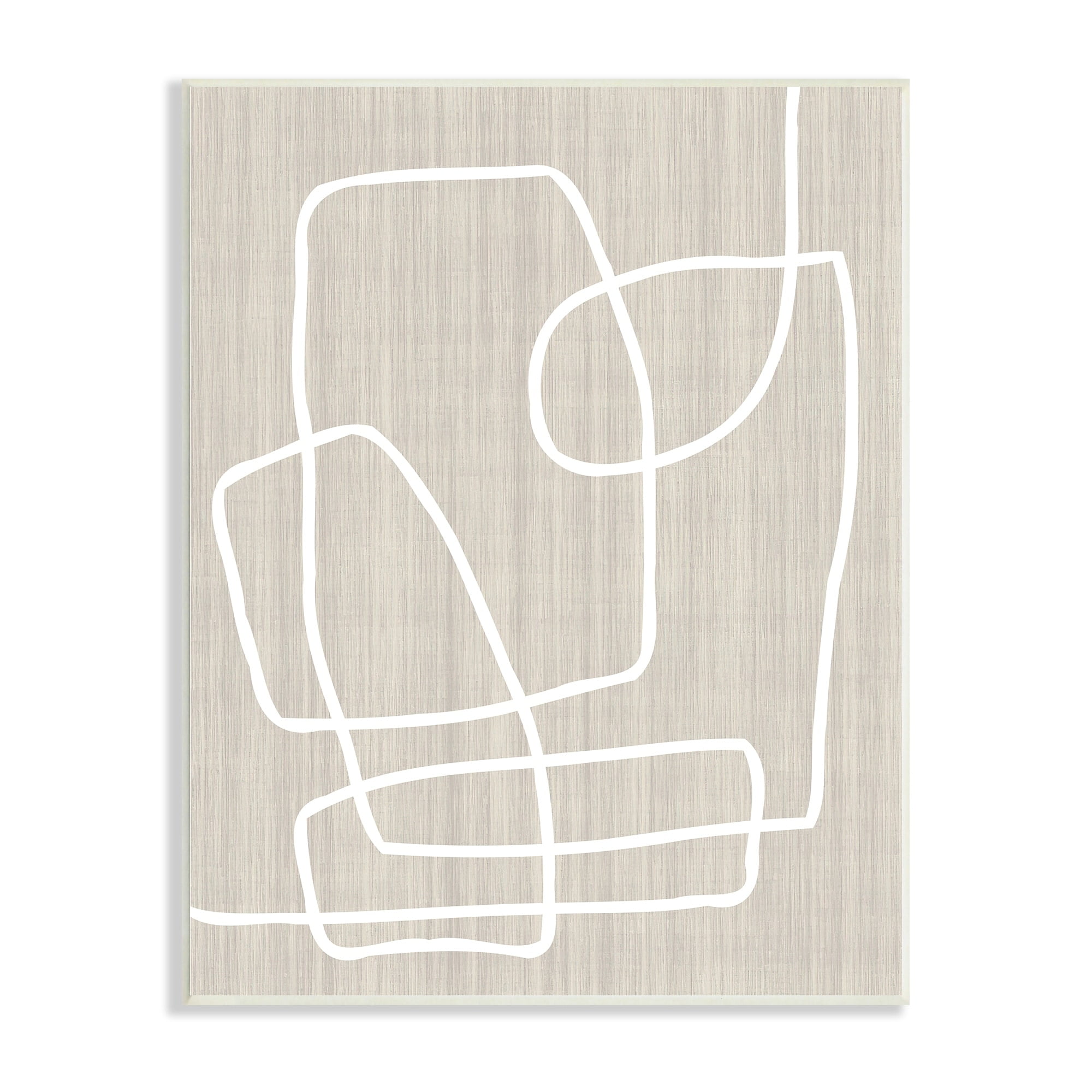 Stupell Industries Contemporary White Line Shapes Minimal Grain Design Wood Wall Art, 13 x 19, Design by Alpenglow Workshop