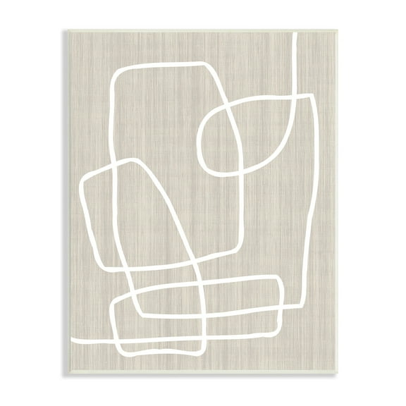 Stupell Industries Contemporary White Line Shapes Minimal Grain Design Wood Wall Art, 13 x 19, Design by Alpenglow Workshop