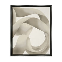 Stupell Industries Contemporary White Swirling Shape Abstract Painting Black Floater Framed Art Print Wall Art