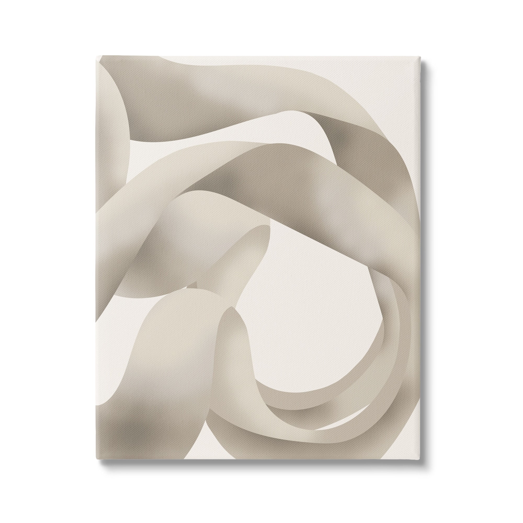 Stupell Industries Contemporary White Swirling Shape Abstract Painting Gallery Wrapped Canvas Print Wall Art