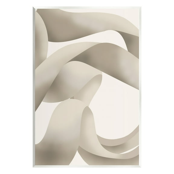 Stupell Industries Contemporary White Swirling Shape Abstract Painting Unframed Art Print Wall Art