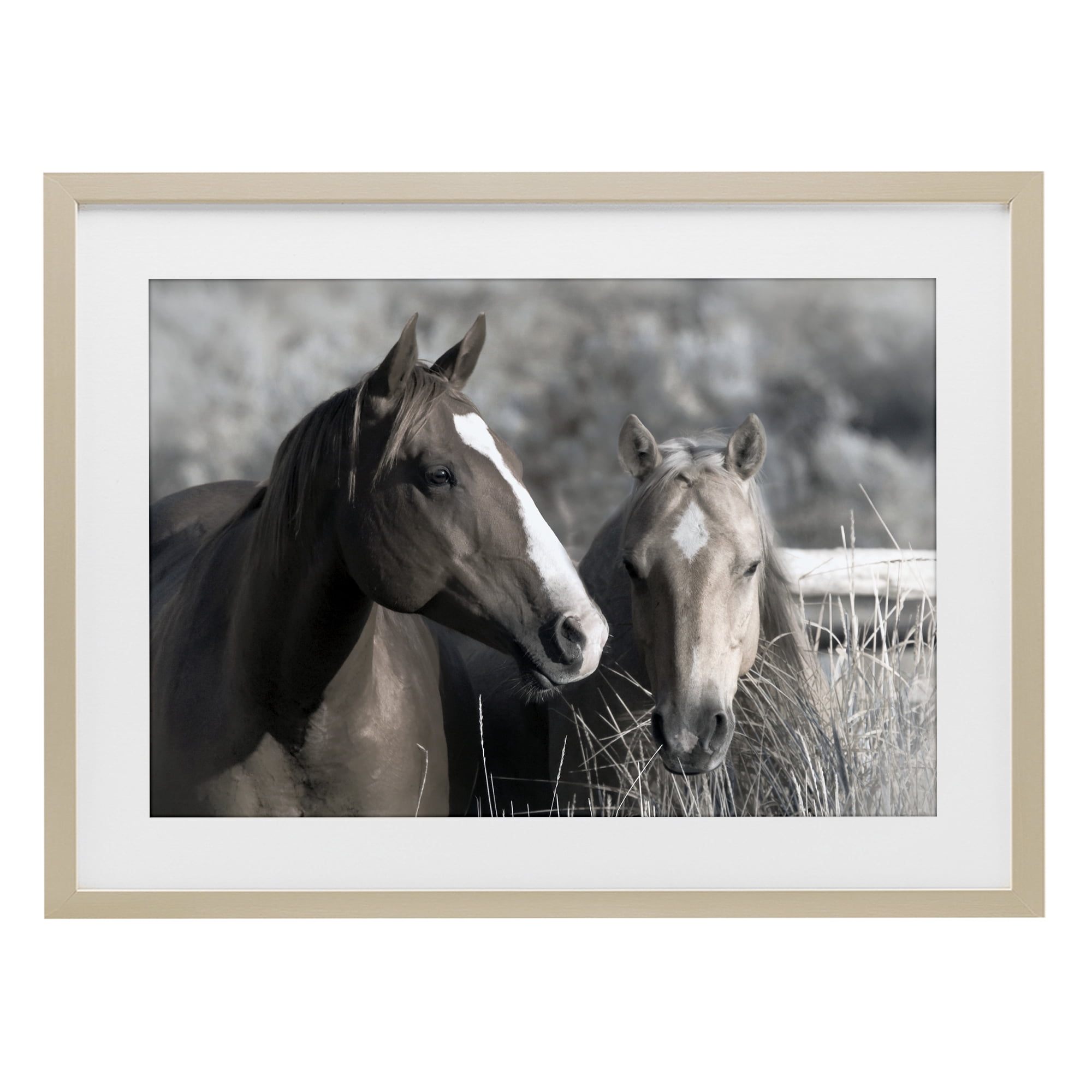 Stupell Industries Content Horses In Pasture Birch Framed Print Under Glass, design by Danita Delimont