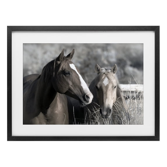 Stupell Industries Rustic Lodge Content Horses In Pasture Black Framed Print Under Glass, 20 x 14, by Danita Delimont