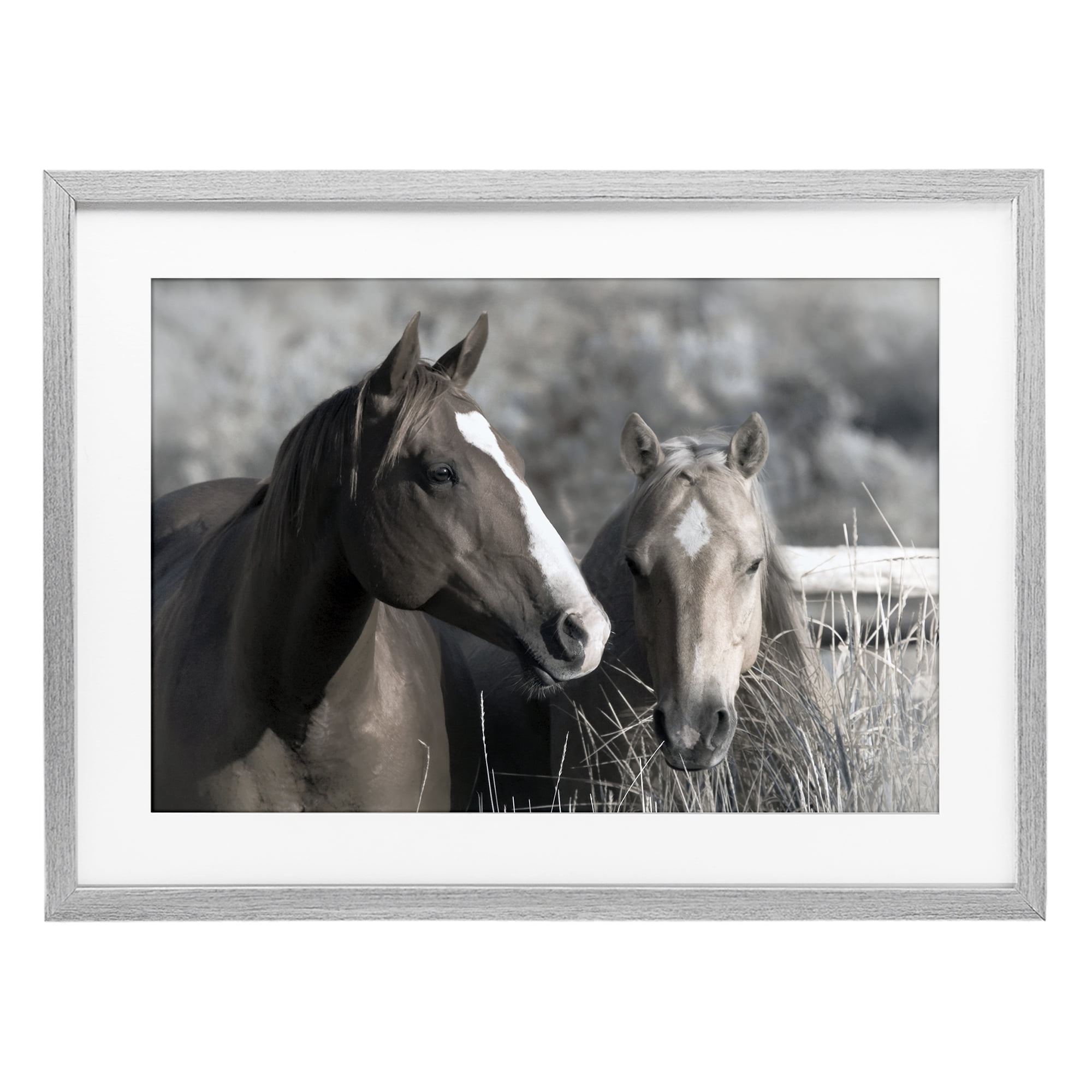 Stupell Industries Content Horses In Pasture Gray Framed Print Under Glass, design by Danita Delimont