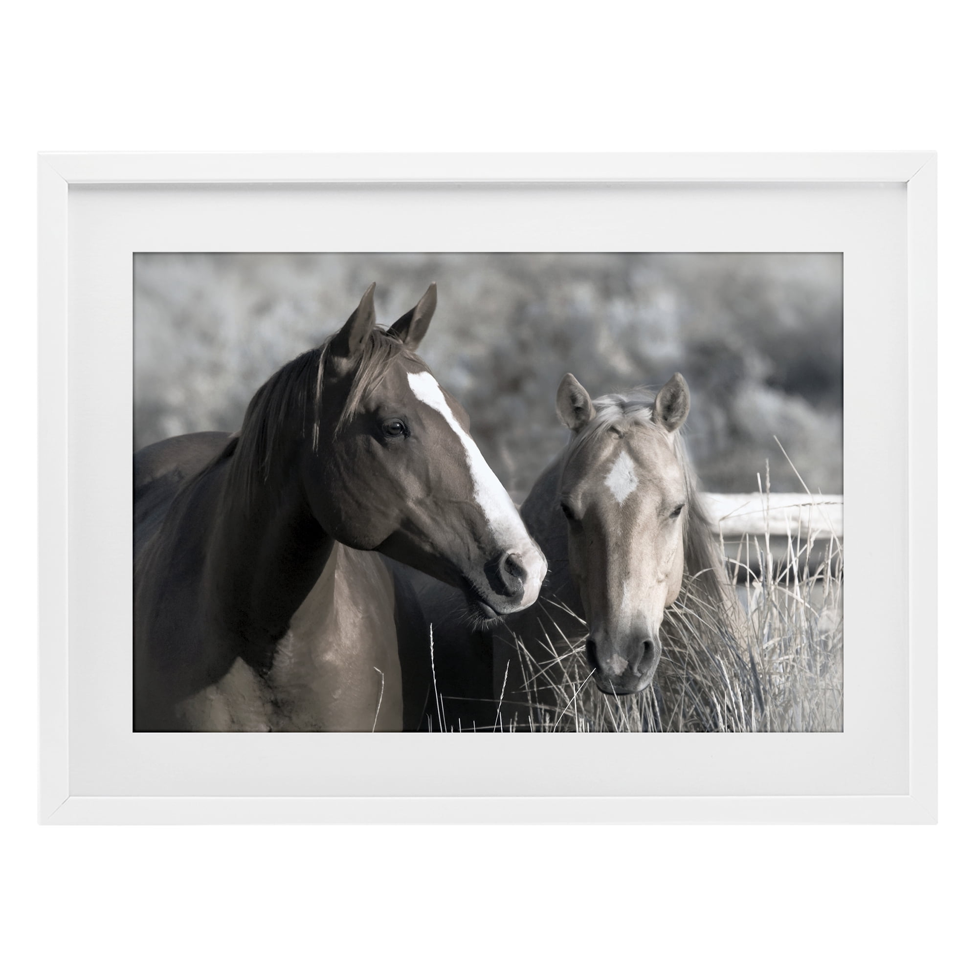 Stupell Industries Content Horses In Pasture White Framed Print Under Glass, design by Danita Delimont