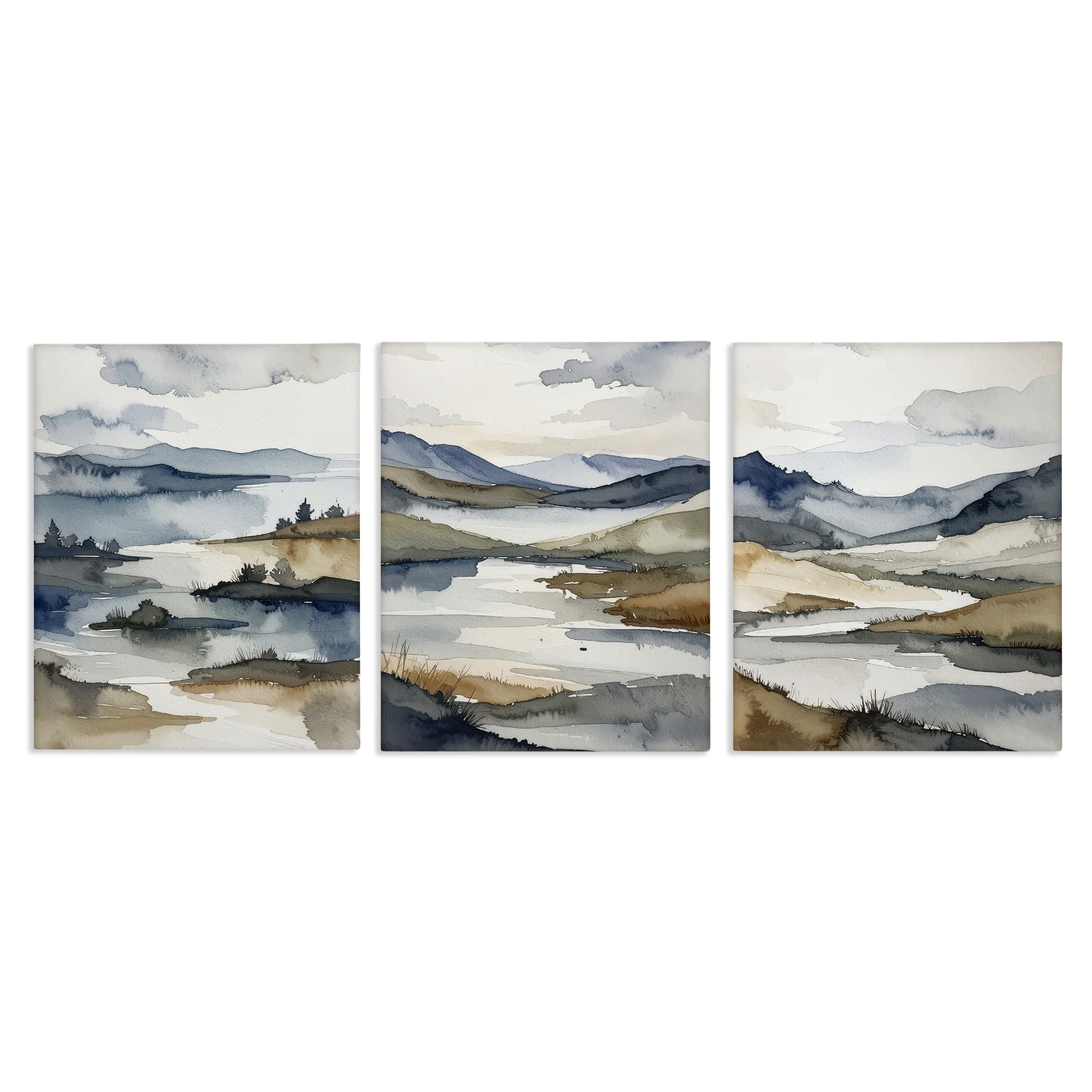 Stupell Industries Continuous Flow Of Water 3 Piece Canvas Wall Art Set, design by Alonza Saunders