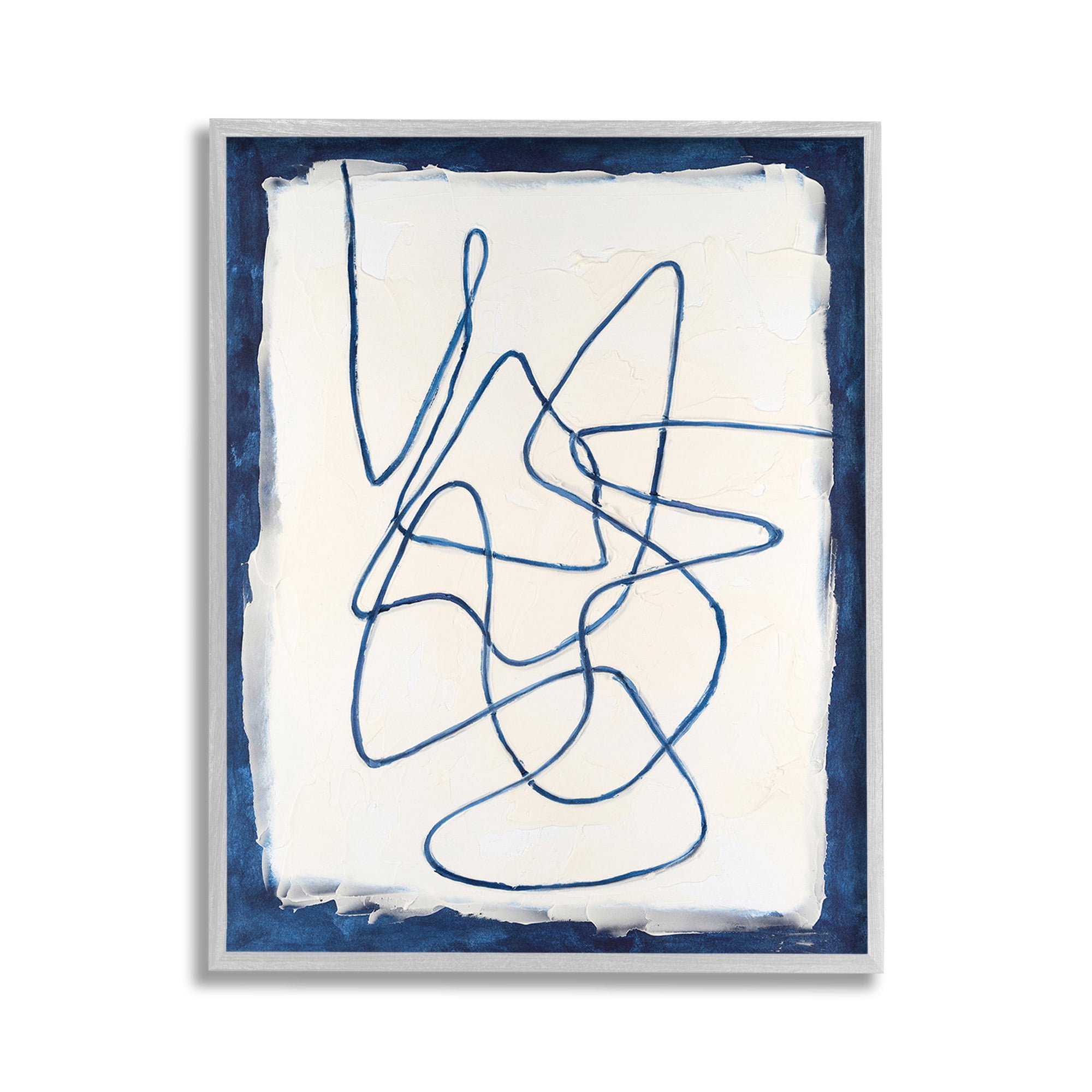 Stupell Industries Continuous Line Doodle Abstract Painting Gray Framed Art Print Wall Art, 11 x 14