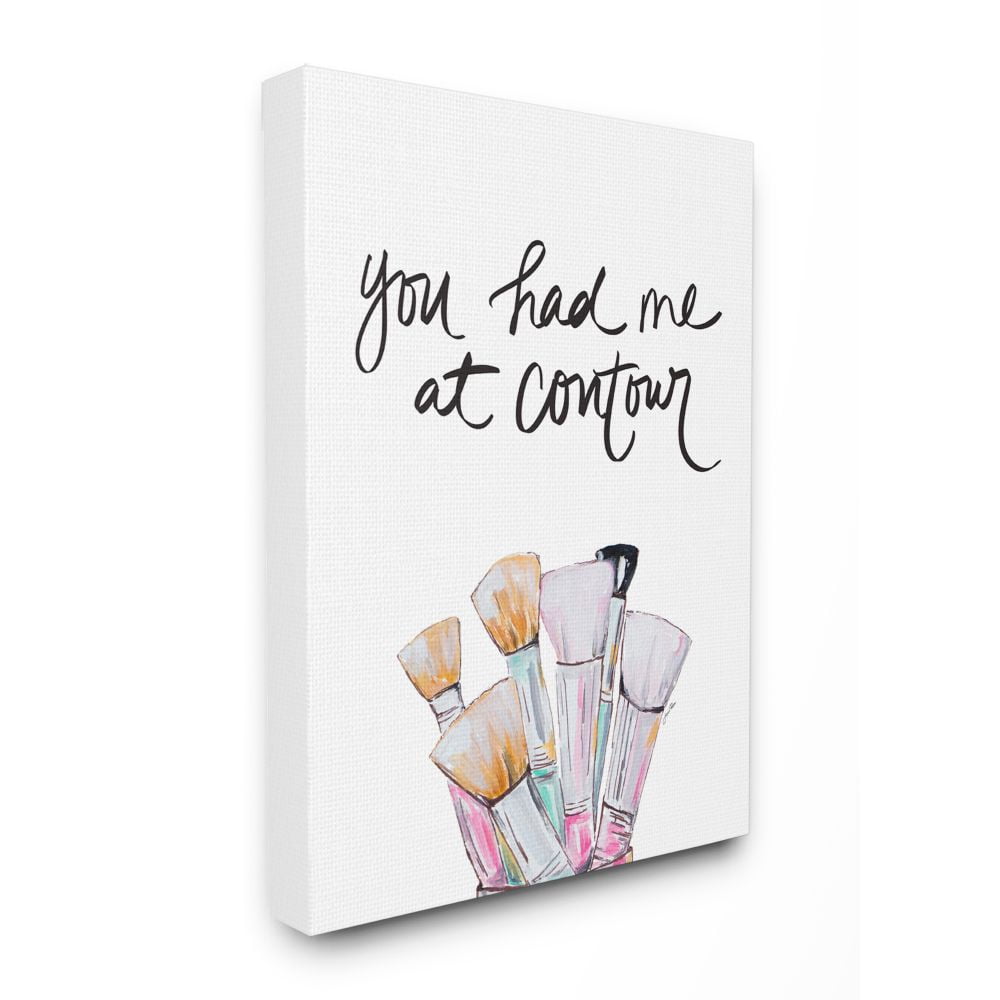 Stupell Industries Contour Makeup Fashion Modern Watercolor Word Design Canvas Wall Art by Gina Ritter
