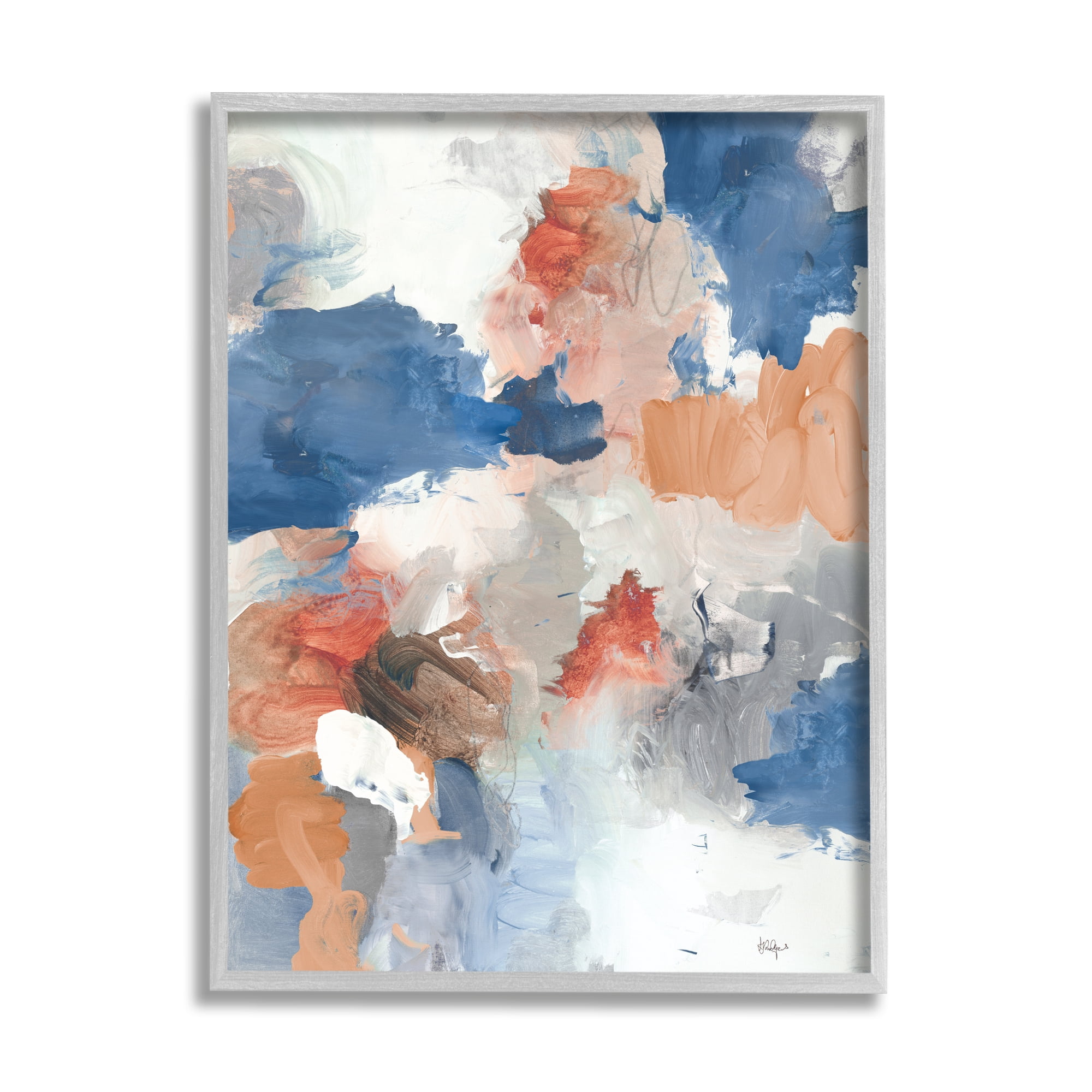 Stupell Industries Contrasting Blue Blush Tone Abstract Busy Arrangement, 11 x 14, Designed by Lisa Ridgers