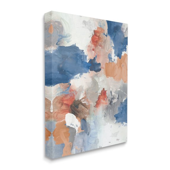 Stupell Industries Contrasting Blue Blush Tone Abstract Busy Arrangement, 24 x 30, Designed by Lisa Ridgers