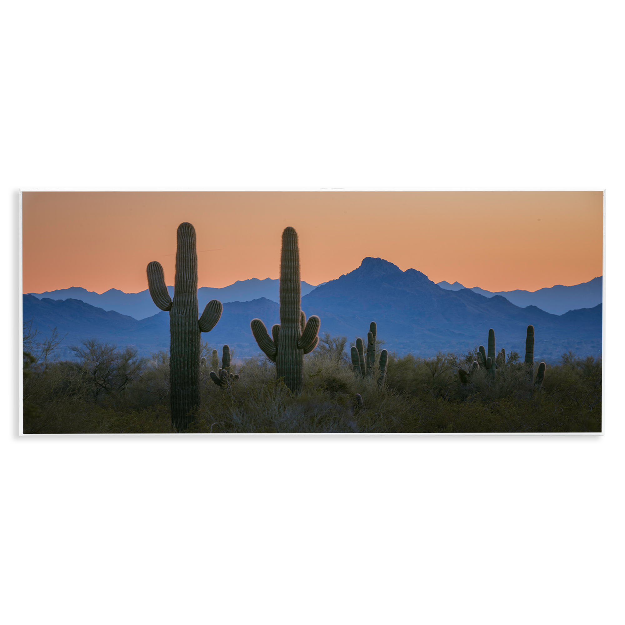 Stupell Industries Contrasting Desert Sunset Landscape & Nature Photography Unframed Art Print Wall Art, 17 x 7