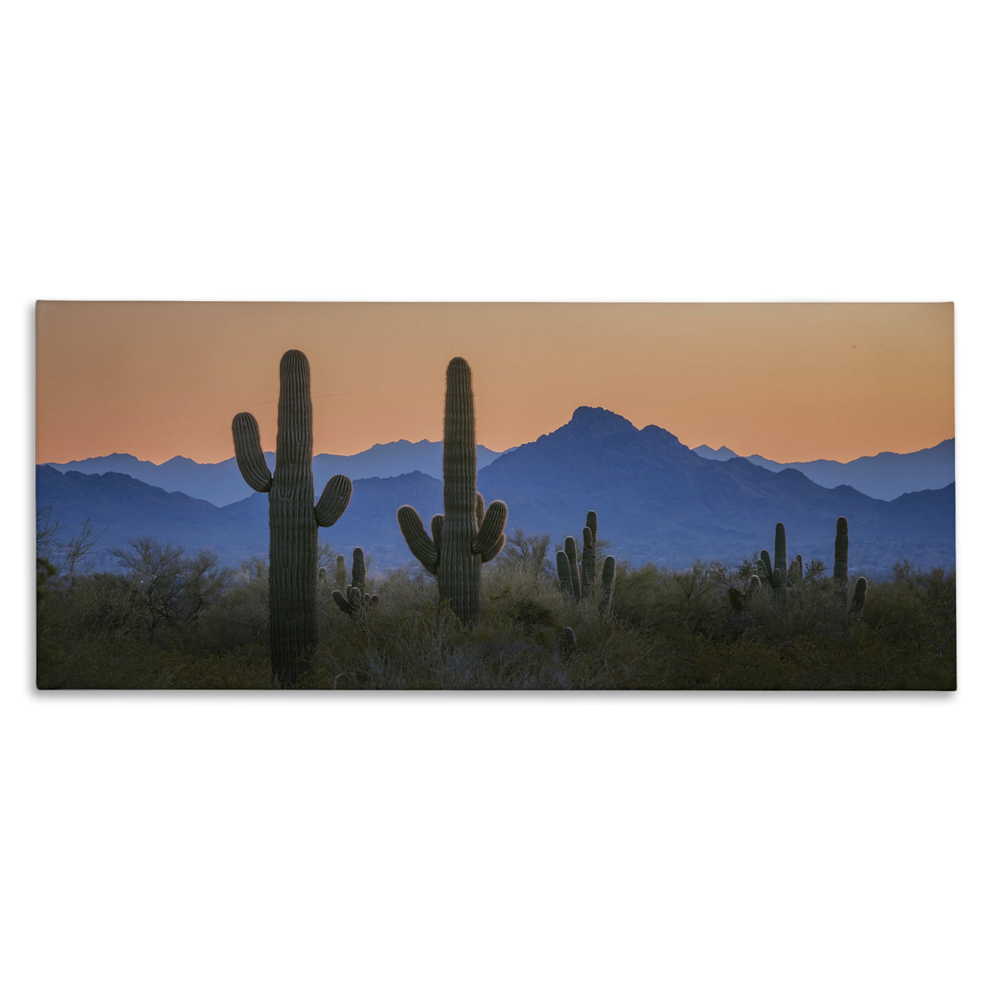 Stupell Industries Contrasting Desert Sunset Landscape & Nature Photography Wrapped Canvas Art Print Wall Art, 24 x 10