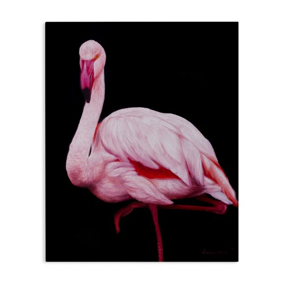Stupell Industries Contrasting Flamingo on Black Canvas Wall Art, design by James Corwin