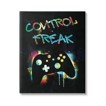 Stupell Industries Control Freak Game Controller Graffiti Street Style Graphic Art Gallery Wrapped Canvas Print Wall Art, Design by Victoria Barnes