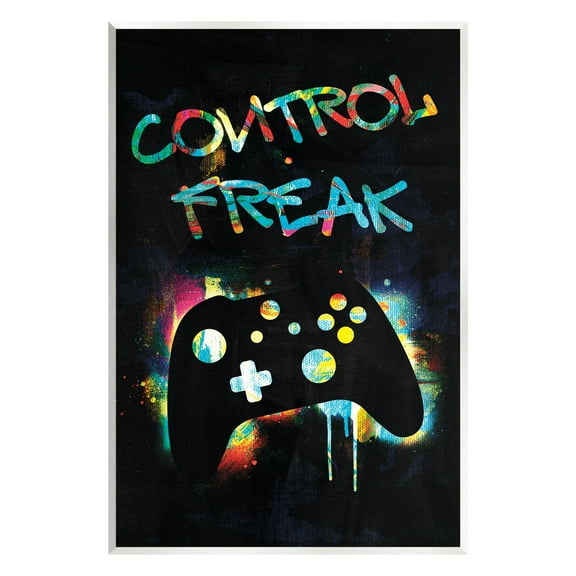 Stupell Industries Control Freak Game Controller Graffiti Street Style Graphic Art Unframed Art Print Wall Art, Design by Victoria Barnes