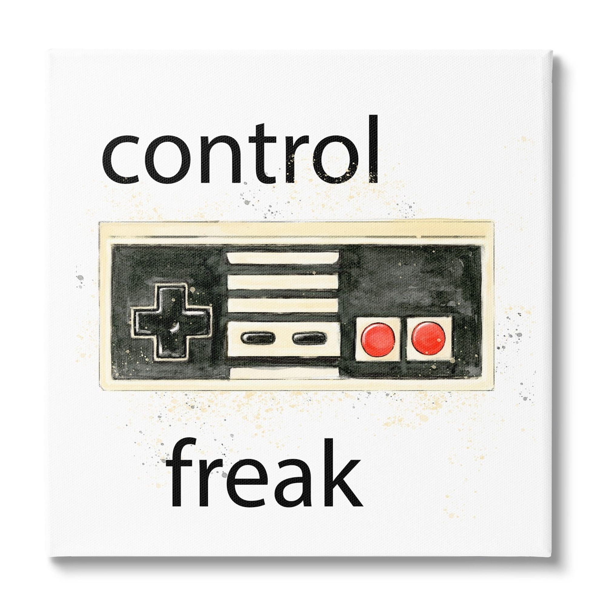 Stupell Industries Control Freak Vintage Gamer Art for Kids Painting Gallery Wrapped Canvas Print Wall Art