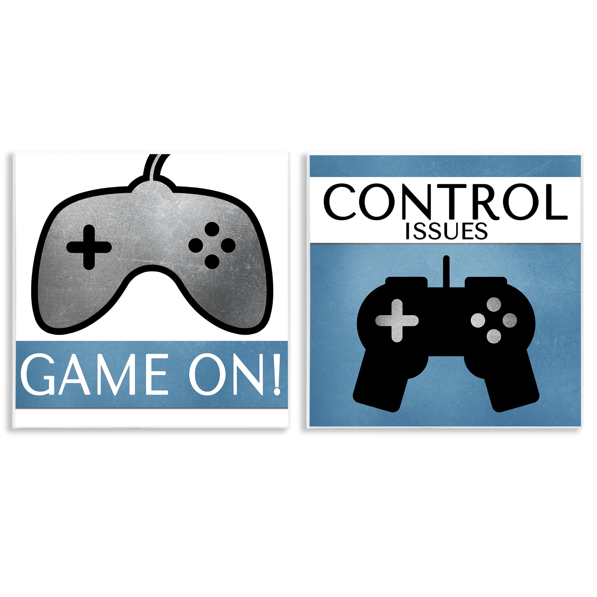 Stupell Industries Control Issues Gamer Entertainment Painting Unframed Art Print Wall Art, 12 x 12, Set of 2