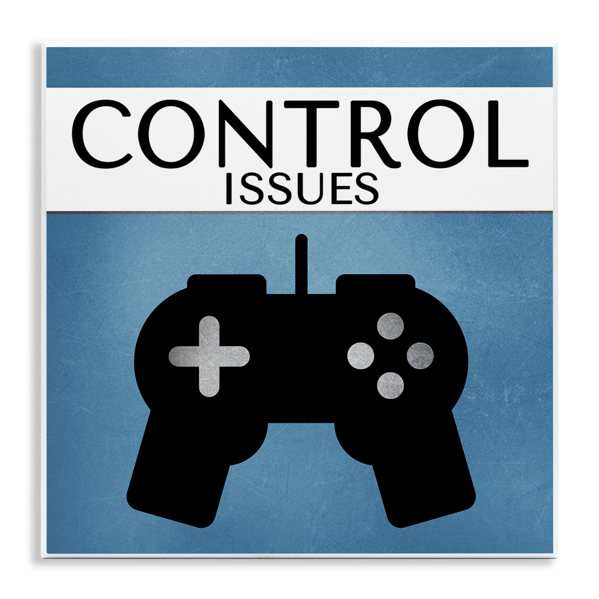 Stupell Industries Control Issues Gamer Entertainment Painting Unframed Art Print Wall Art, 12 x 12