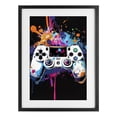 thumbnail image 1 of Stupell Industries Contemporary Controller Contrast with Neon Splatter Black Framed Print Under Glass, 17 x 23, by Creative Studio, 1 of 8