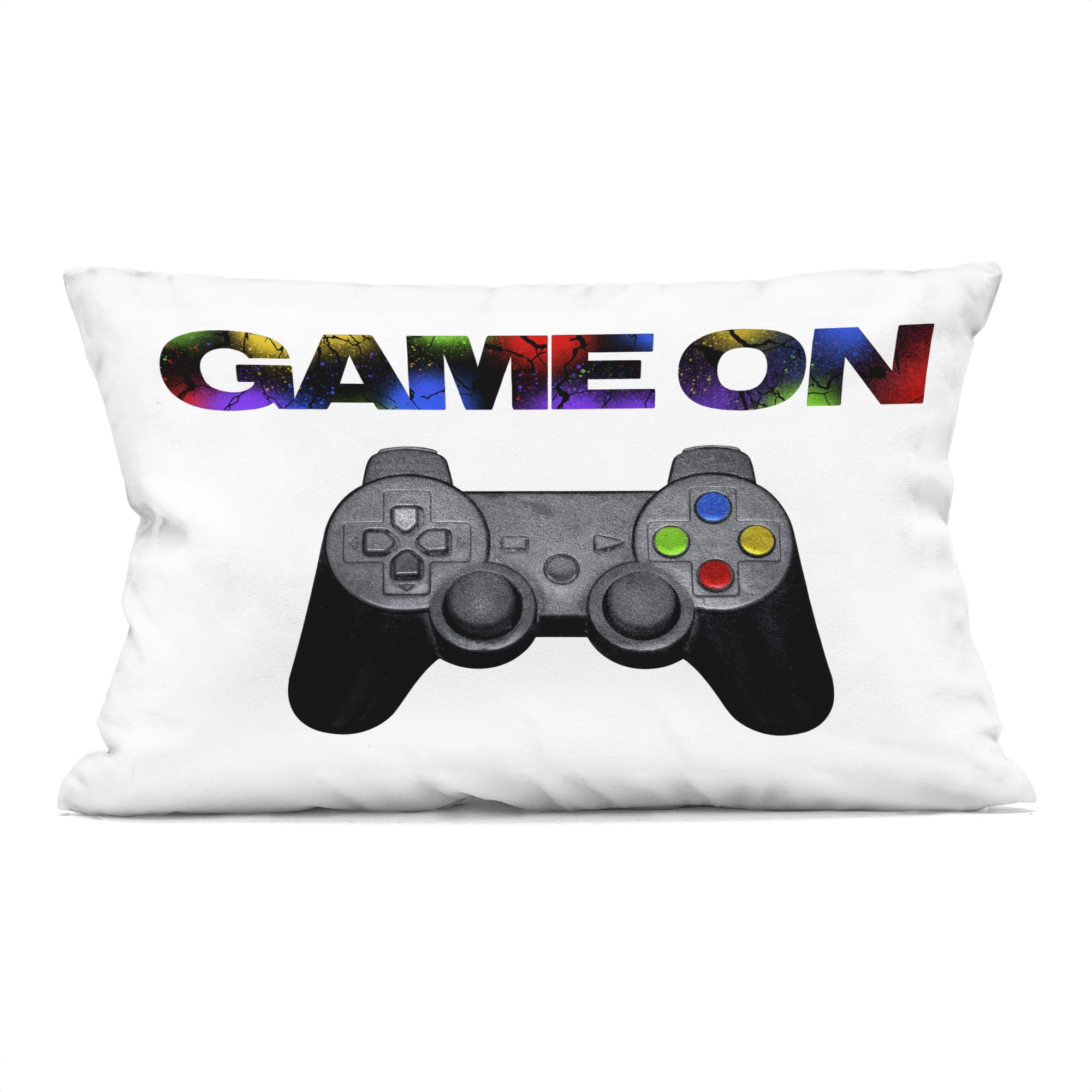 Stupell Industries Controller Game On Splatter Decorative Printed Throw Pillow, design by Marcus Prime, 14 x 7 x 20