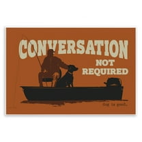 Stupell Industries Conversation Not Required Dog People Painting Unframed Art Print Wall Art, 15 x 10
