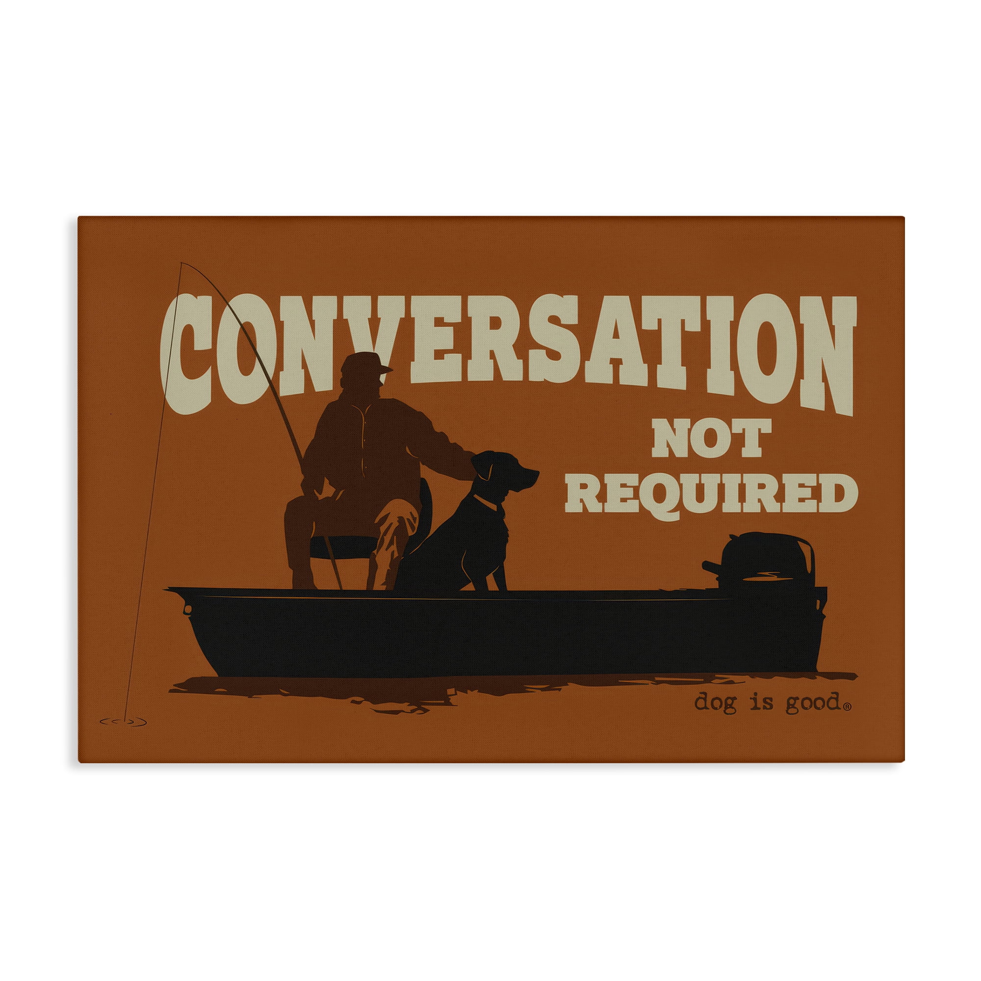 Stupell Industries Conversation Not Required Dog People Painting Wrapped Canvas Art Print Wall Art, 36 x 24
