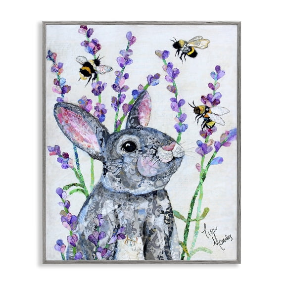Stupell Industries Conversations With Bees Gray Framed Giclee Art design by Lisa Morales, 14 x 11