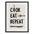thumbnail image 1 of Stupell Industries Modern Cook Eat Repeat with Utensils Black Framed Print Under Glass, 14 x 20, by Martina Pavlova, 1 of 8