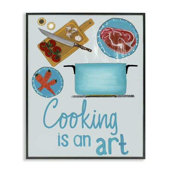 Stupell Industries Cooking Is An Art Phrase Black Framed Giclee Art design by Christine Becker, 20 x 16