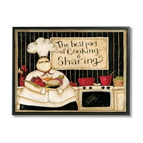 Stupell Industries Cooking Is Sharing Phrase Vintage Hefty Kitchen Chef Black Framed by Dan DiPaolo