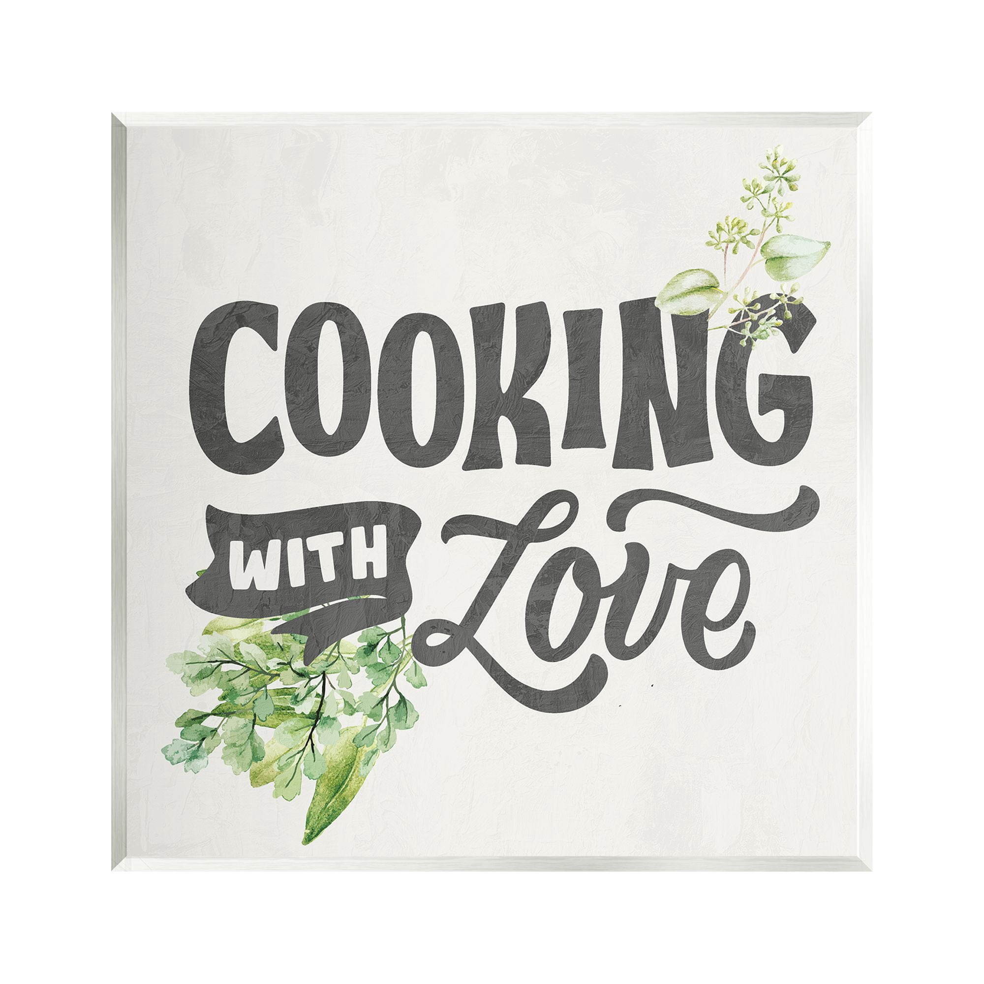 Stupell Industries Cooking With Love Phrase Food & Beverage Painting Unframed Art Print Wall Art, 12 x 12