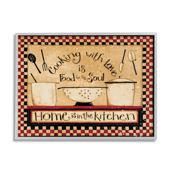 Stupell Industries Cooking With Love Traditional Family Kitchen Phrase Designed by Dan DiPaolo