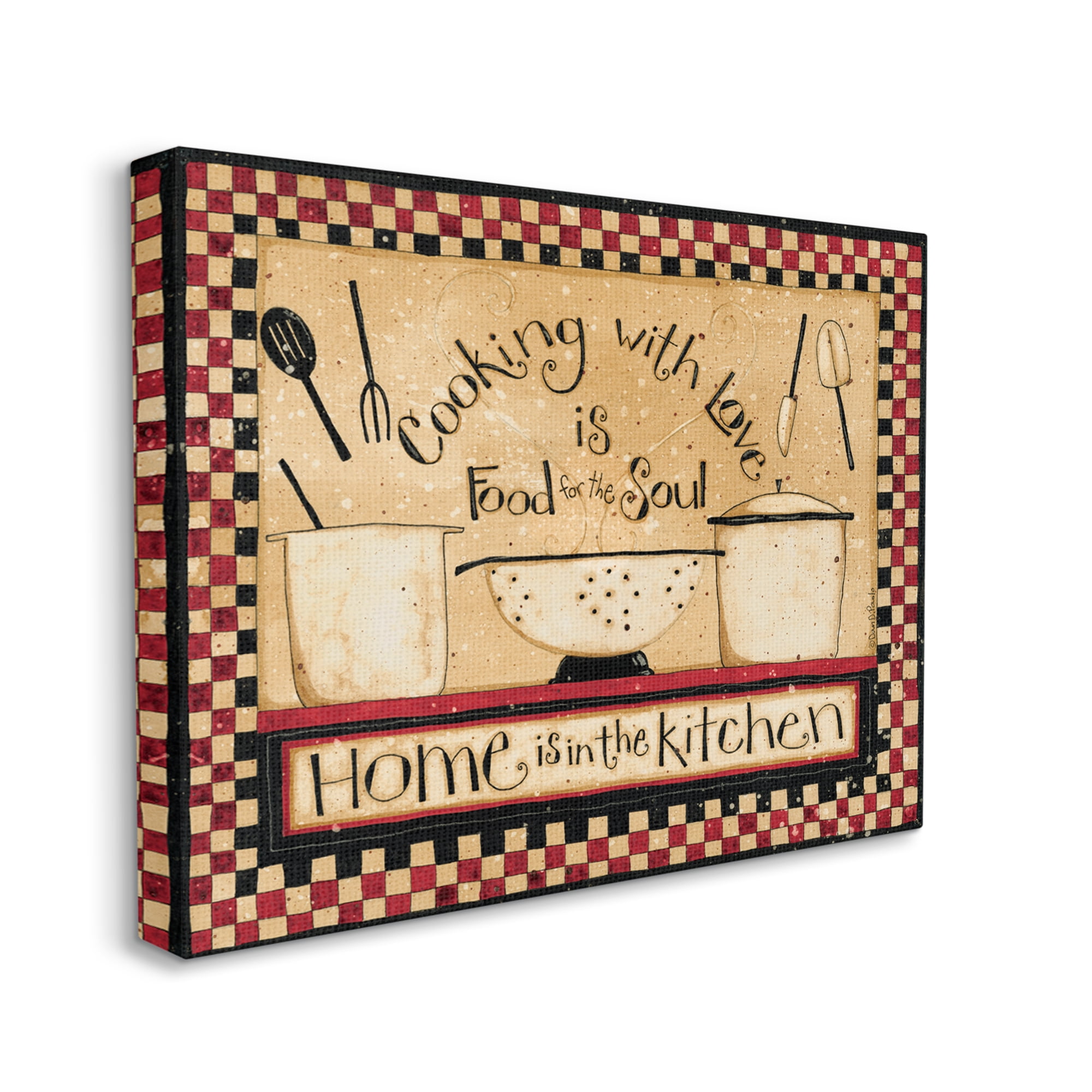 Stupell Industries Cooking With Love Traditional Family Kitchen Phrase Designed by Dan DiPaolo