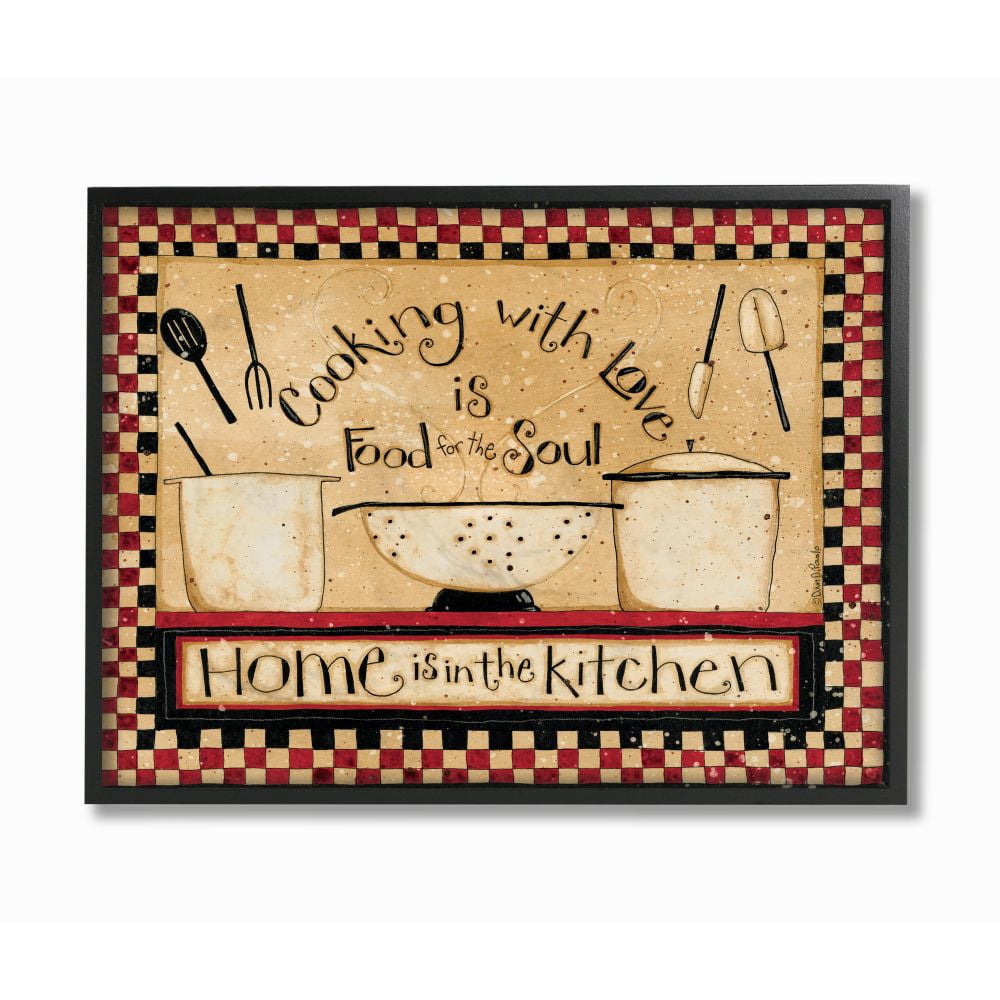 Stupell Industries Cooking With Love Traditional Family Kitchen Phrase Designed by Dan DiPaolo