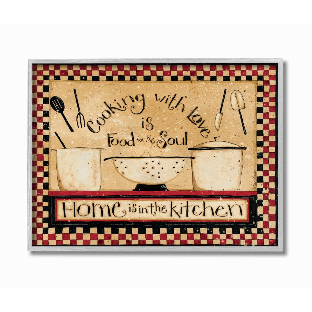 Stupell Industries Cooking With Love Traditional Family Kitchen Phrase Designed by Dan DiPaolo