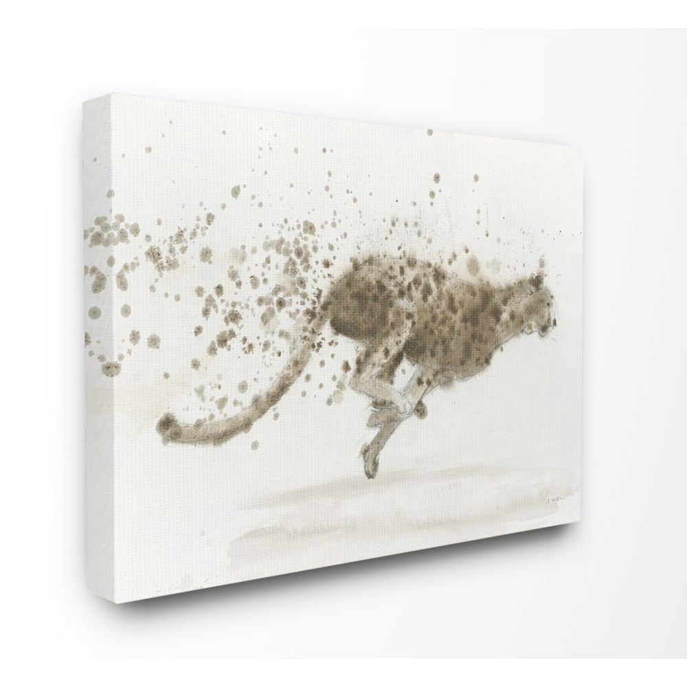 Stupell Industries Cool Abstract Cheetah Large Cat Animal Watercolor Painting Canvas Wall Art by James Wiens