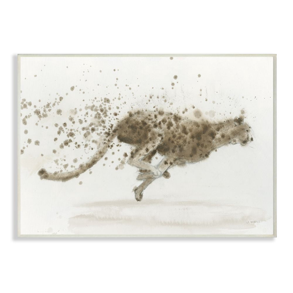 Stupell Industries Cool Abstract Cheetah Large Cat Animal Watercolor Painting Wall Plaque Art by James Wiens