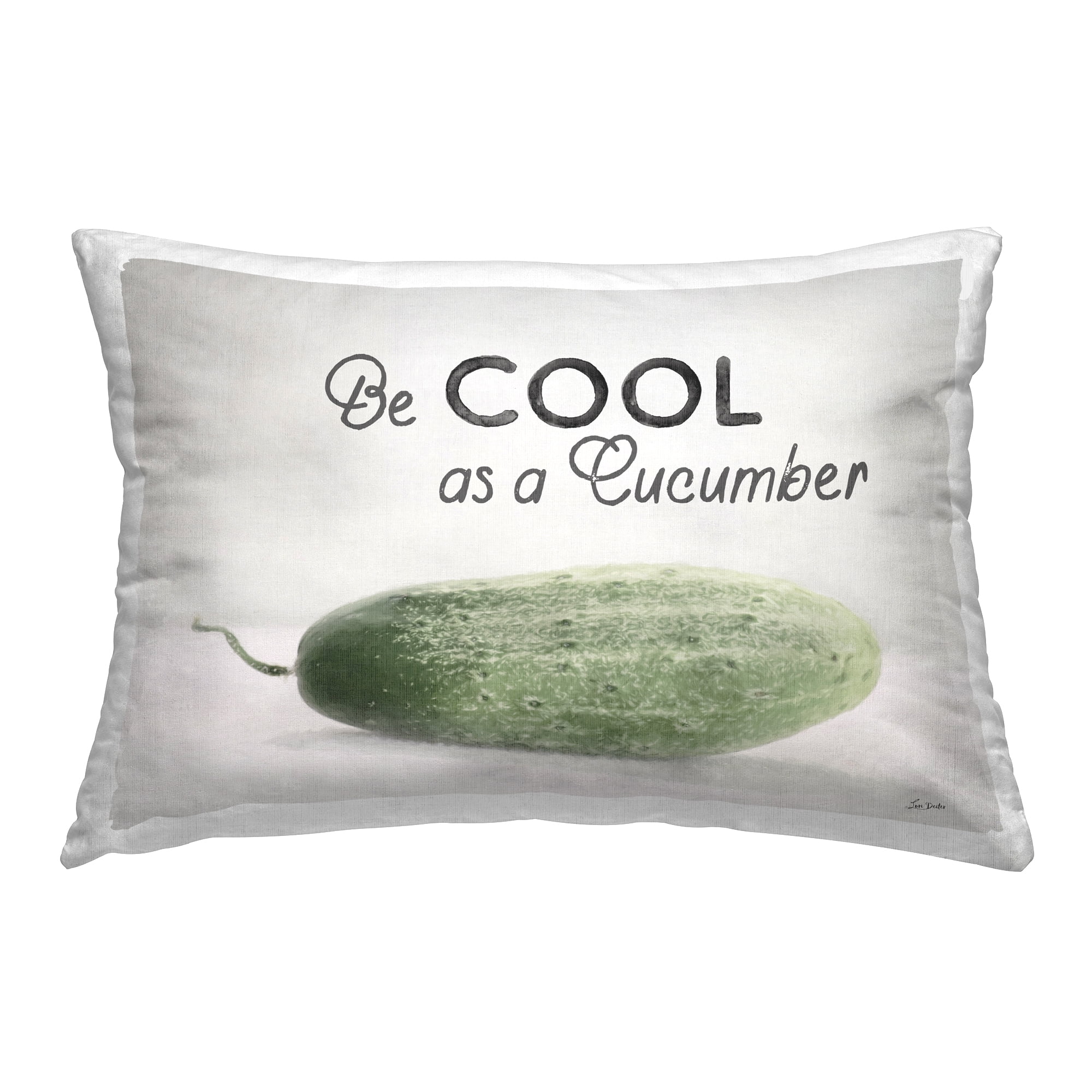 Stupell Industries Cool As A Cucumber Decorative Printed Throw Pillow Design by Lori Deiter.