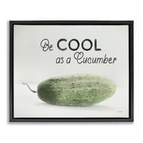 Stupell Industries Cool As A Cucumber Food & Beverage Painting Black Floater Framed Canvas Art Print Wall Art, 21 x 17