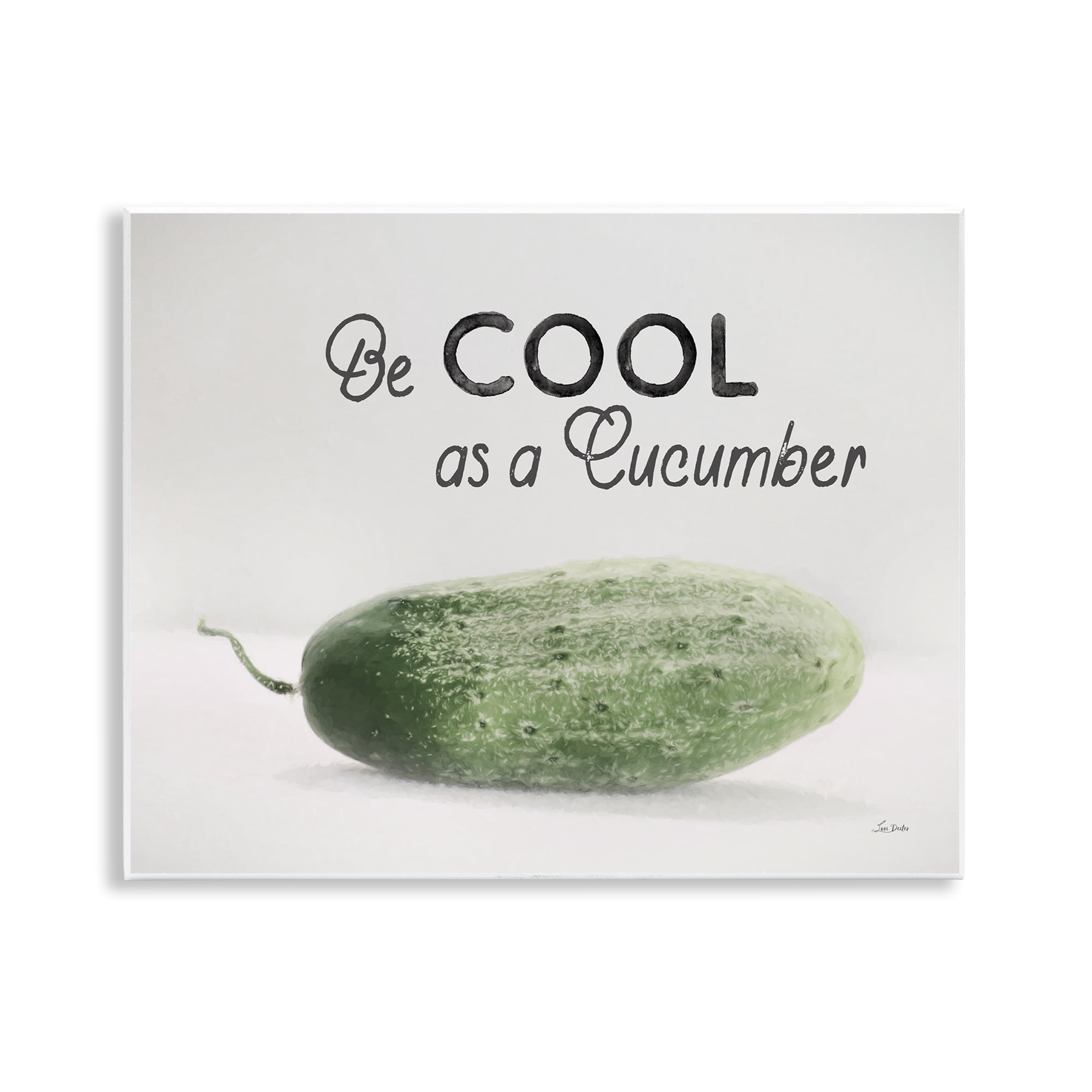 Stupell Industries Cool As A Cucumber Food & Beverage Painting Unframed Art Print Wall Art, 14 x 11